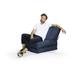 Latitude Run® Standard Bean Bag Chair & Lounger Polyester/Scratch/Tear Resistant in Gray/Blue | 32 H x 28 W x 35.5 D in | Wayfair