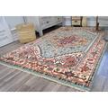 White 96 x 1 in Area Rug - World Menagerie Royal Heriz Transitional Sky Blue Area Rug Wool | 96 W x 1 D in | Wayfair