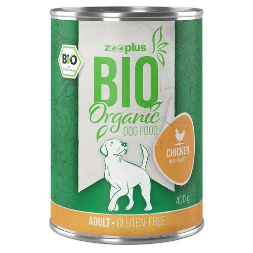 12 x 400 g zooplus Bio Sparpaket - Huhn mit Karotte - Hundefutter Nass