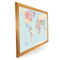World Map Pinboard - Large 76cm X 51cm, Ready-To-Hang, Multi-Colour World Map, Laminated World Map Noteboard, Write on/Wipe Off, Eco-Friendly Beaver Board