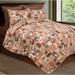 Millwood Pines Alex Reversible Quilt Set Polyester/Polyfill/Microfiber in Brown/Red | Full/Queen Quilt + 2 Shams | Wayfair