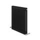 iBathUK | 600 x 600 Traditional Cast Iron Matt Anthracite Double Panel Horizontal Radiator