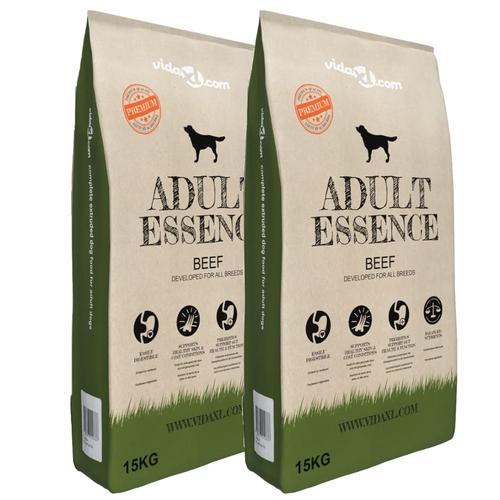 vidaXL Premium-Trockenhundefutter Adult Essence Beef 2 x 15 Kg