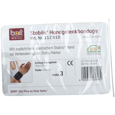 Bort Stabilo Handgelenkbandage Gr.3 schwarz 1 St Bandage(s) Image