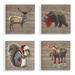 Mill Pines Wilderness Cold Stylish Animals in Buffalo Plaid by Tara Reed - Graphic Art Print on in Brown/Green | 17 H x 17 W x 1.5 D in | Wayfair