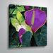 World Menagerie Anthurium - Graphic Art Print on Canvas Canvas, Metal in Green/Indigo | 18 H x 18 W x 2 D in | Wayfair
