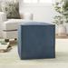 Red Barrel Studio® Jilyan 18" Wide Square Pouf Ottoman Wool/Other Performance Fabrics in Blue | 18 H x 18 W x 18 D in | Wayfair