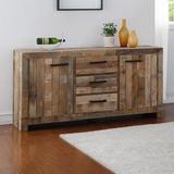 Birch Lane™ Alfa 63" Wide 3 Drawer Pine Wood Sideboard Wood in Brown | 33 H x 63 W x 18 D in | Wayfair 1F6BFD9EB00D43AB9E815688A818E336