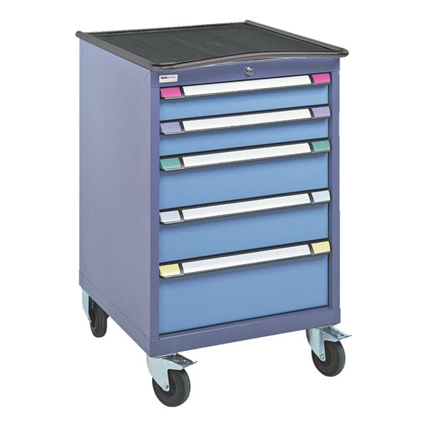 THURMETALL Rollboy mit 5 Schubladen blau, 60.5x99.2x69.5 cm