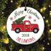 The Holiday Aisle® Personalized Christmas Truck Shaped Ornament Pick Ceramic/Porcelain in White | 3 H x 3 W x 0.25 D in | Wayfair