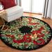 Green/Red 60 x 0.63 in Area Rug - The Holiday Aisle® Round Oriental Handmade Flatweave Wool Red/Green Area Rug Wool | 60 W x 0.63 D in | Wayfair