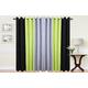 cushion mania Ringtop Eyelet Curtains fully lined 140 GSM fabric PLAIN 3 TONE Black/LIME GREEN/grey (66" wide X 72" drop)