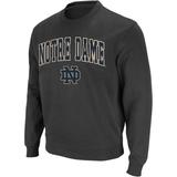 Men's Colosseum Charcoal Notre Dame Fighting Irish Arch & Logo Crew Neck Sweatshirt