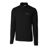 Men's Cutter & Buck Black Texas Tech Red Raiders Vault Advantage Quarter-Zip Mock Neck Sweater