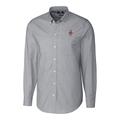 Men's Cutter & Buck Charcoal Washington State Cougars Stretch Vault Logo Oxford Long Sleeve Shirt