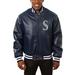 Men's JH Design Navy Seattle Mariners Classic Leather Team Jacket
