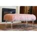 Willa Arlo™ Interiors Tomberlin 45" Long Bench Fur/Wood/Upholstered/Fabric in Pink | 18 H x 43 W x 19 D in | Wayfair