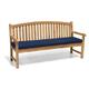 Jati Gloucester Teak Curved Back FULLY ASSEMBLED Garden Bench 1.8m with Blue Cushion Brand, Quality & Value