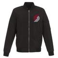 "Men's JH Design Black Portland Trail Blazers Lightweight Nylon Full-Zip Bomber Jacket"