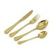 Glim&Glam 32 Piece Stainless Steel Cutlery Sets Gold Spoons Forks Dining Tableware Flatware Dinnerware 32 Piece Set Serving for 8 (Gold, 32pcs Set)