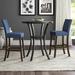 Winston Porter Carliana 2 - Person Bar Height Rubberwood Solid Wood Dining Set Wood/Upholstered/Metal in Gray | Wayfair