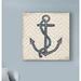 Breakwater Bay 'Nautical Anchor' Acrylic Painting Print on Wrapped Canvas in Black | 14 H x 14 W x 2 D in | Wayfair