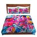 Hokku Designs Sonay Kathy Stanion Colorful Blooms Microfiber Duvet Covers Microfiber in Blue/Indigo/Pink | King | Wayfair