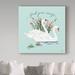 East Urban Home Swan Lake II Mint by Janelle Penner - Wrapped Canvas Graphic Art Print Canvas in Blue/White | 18 H x 18 W x 2 D in | Wayfair