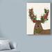 The Holiday Aisle® Deer, Candy Cane Wreath by Fab Funky - Graphic Art Print on Canvas in Green | 24 H x 18 W x 2 D in | Wayfair