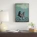 Winston Porter 'Schnauzer Tandem' Graphic Art Print on Wrapped Canvas in Blue/Gray | 19 H x 14 W x 2 D in | Wayfair