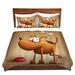 Zoomie Kids Fordbridge Tooshtoosh The Dog II Microfiber Duvet Cover Set Microfiber in Brown/Red/White | King | Wayfair