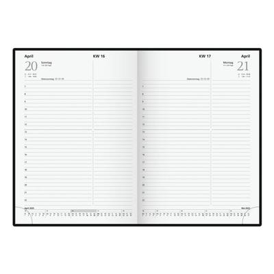 Buchkalender 2025 schwarz, rido, 14.5x20.6x2.1 cm