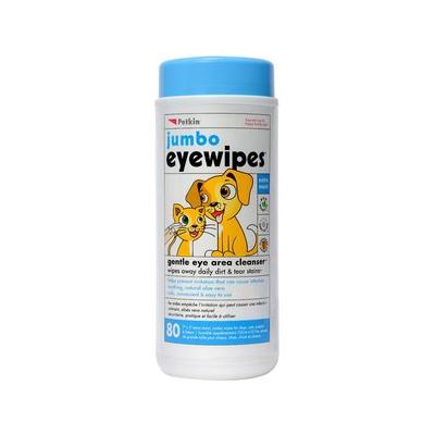 Petkin Jumbo Dog & Cat Eye Wipes, 80 count