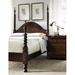 MacKenzie-Dow English Pub Barley Four Poster Bed Wood in White | 84 H x 65.5 W x 88 D in | Wayfair 1-3150_AntiqueWhite