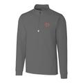 Men's Cutter & Buck Gray Oklahoma Sooners Traverse Vault Logo 1/2-Zip Pullover Jacket