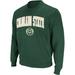 Men's Colosseum Green Colorado State Rams Arch & Logo Crew Neck Sweatshirt
