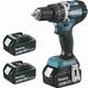 Perceuse visseuse à percussion 18 v Li-ion 3 Ah ø 13 mm (3 batteries) Makita 3 batteries, chargeur,