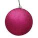 Vickerman 484326 - 4.75" Fuchsia Plastic Glitter Ball Christmas Tree Ornament (4 pack) (N591270DG)