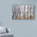 Charlton Home® 'Through the Trees' Acrylic Painting Print on Wrapped Canvas Metal in Blue/Brown/Gray | 22 H x 32 W x 2 D in | Wayfair