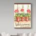 Winston Porter 'Geranium Welcome to My Garden' Acrylic Painting Print on Wrapped Canvas in Brown/Red | 19 H x 12 W x 2 D in | Wayfair
