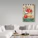 Winston Porter 'Welcome Apple Basket' Graphic Art Print on Wrapped Canvas Metal in Green/Red | 32 H x 22 W x 2 D in | Wayfair