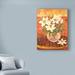 World Menagerie 'Lilies & Pot' Watercolor Painting Print on Wrapped Canvas Metal in Brown/Orange | 32 H x 24 W x 2 D in | Wayfair