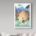 Winston Porter 'Beehive Welcome' Graphic Art Print on Wrapped Canvas Metal in Blue/Brown/Green | 32 H x 22 W x 2 D in | Wayfair