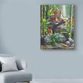 World Menagerie 'My New World' Acrylic Painting Print on Wrapped Canvas Metal in Brown/Green | 32 H x 24 W x 2 D in | Wayfair