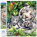 DIAMOND DOTZ Painting Kit: White Tiger & Cubs