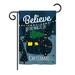 Breeze Decor Believe The Magic Trailer Winter Seasonal Christmas Impressions 2-Sided 19 x 13 in. Garden Flag, in Blue/Black | Wayfair