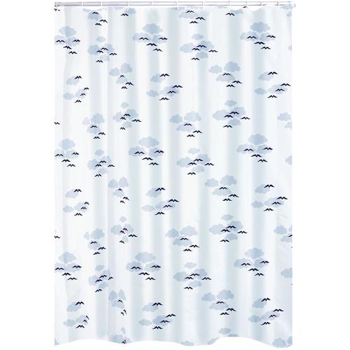 Duschvorhang Textil Helgoland inkl. Ringe blau 240x180 cm - blau