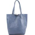 ER Traders Ltd Ladies Soft Italian Real Leather Shopper Tote Bag Women Girls Shoulder Bag (Blue)