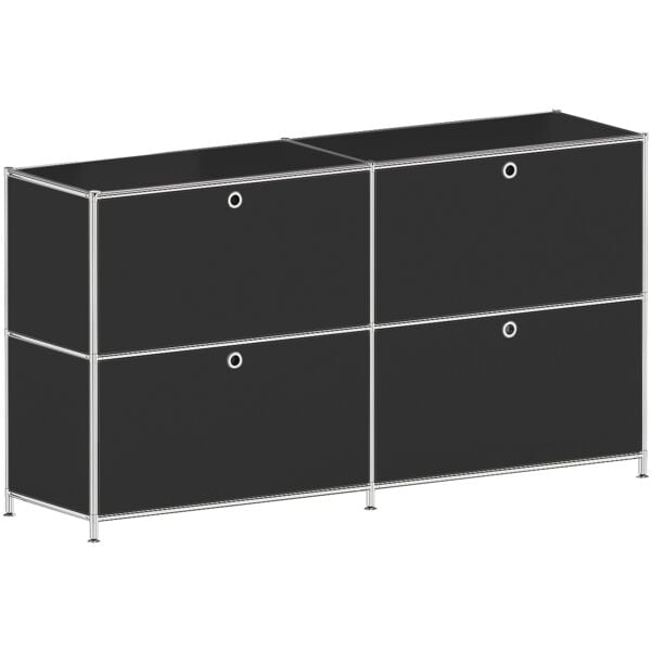viasit Sideboard »System 4« - 4 geschlossene Fächer schwarz, 152.9x40.4 cm Image
