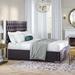 Everly Quinn Spadaro Tufted Platform Bed Upholstered/Velvet in Gray | 58.5 H x 65 W x 86 D in | Wayfair 799F3538387848CDBDE5BEF09E043525